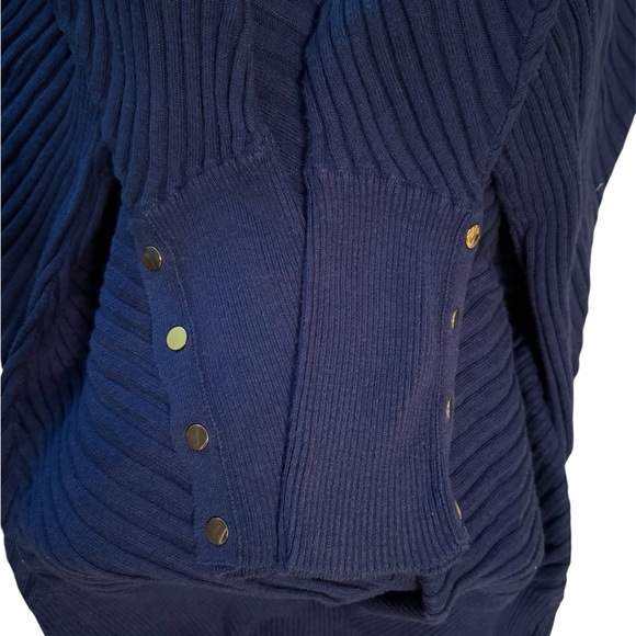 Alfani Royal Blue Women's Sweater with Button Accents on Sleeves - Picture 3 of 3